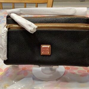 Dooney & Bourke Black Mini Bag with Gold Accents
